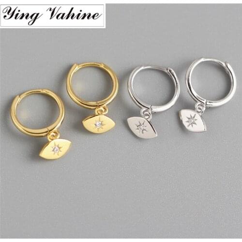 Ying Vahine 100% 925 Sterling Silver Eye Pendant Stud Earrings for Women