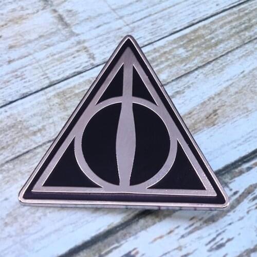 Deathly Hallows Pin Elder Wand Resurrection Stone and Cloak of Invisibility Badge Let everyone know u wanna be Master of Death