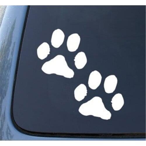 2PCS PAW PRINTS - Puppy Dog - Notebook, Vinyl Die Cut Decal Sticker Vinyl Color White