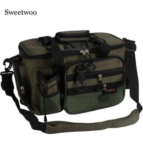 2020 Multifunction Canvas Fishing Bag Large Capacity Lure Fishing Tackle Pack Outdoor Shoulder Bags Fish Finder Wholesale