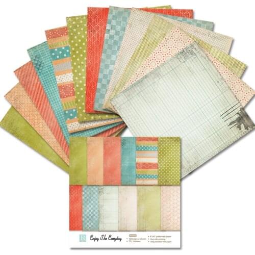 24 sheets 6"X6"Enjoy the Everyday Pattern Creative Scrapbooking paper pack handmade craft paper craft Background pad