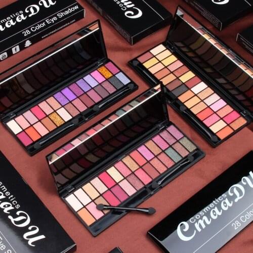 28 Colors Eyeshadow Palette Cosmetic Matte Eyeshadow Cream Shimmer Makeup Brushes Cosmetic Palette Eyeshadow Palette with Brush