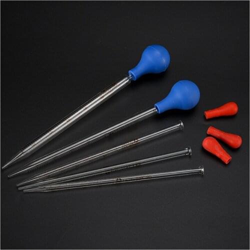5pcs Glass Graduated Pipette Dropper Transfer Pipette with Rubber head