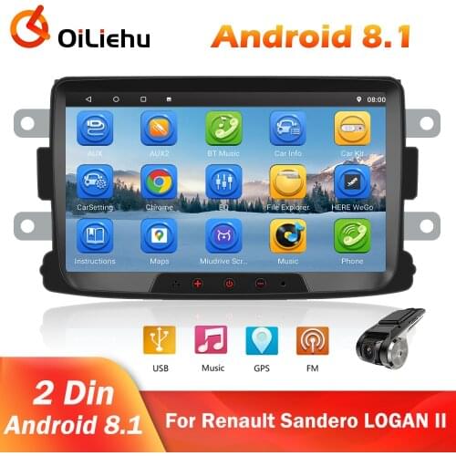 OiLiehu 2din Android 10.1 Car Radio 8'' Autoradio Multimedia Player GPS Stereo Receiver For Renault Sandero/Duster/Logan/Dokker