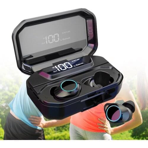 New TWS V5.0 Bluetooth Stereo Earphone Wireless IPX7 Waterproof Touch Headsets 3300mAh Battery LED Display Type-c Charge Case