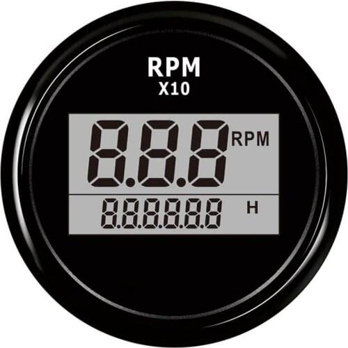 Boat LED Digital Tachometer Engine Hour Meter Marine Outboard RV RPM Meter Gauge