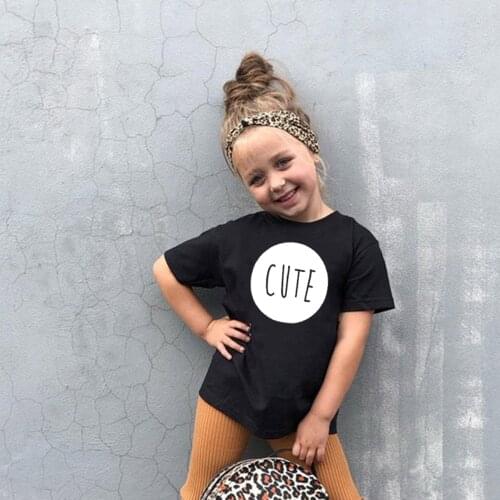 Kids Girls Cute T Shirt Toddler Trendy Girl Short Sleeve Fashion T-shirt Hiprster Baby Casual Tees Children Summer O-neck Tops