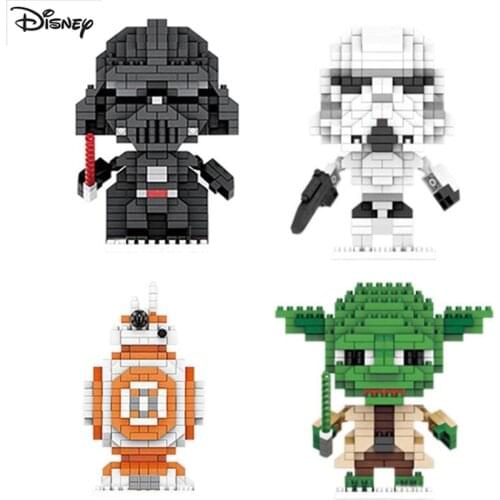 Disney Star Wars Building Blocks Baby Yoda 3D DIY Small Assembled Educational Model Action Figure Ornament Block Brick Toys Gift