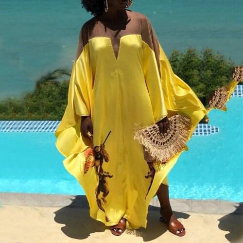 African Long Maxi Dresses For Women Dashiki Dresses 2021 Bazin Riche Traditional Africa Clothing Muslim Abaya Swimsuit Cover Up