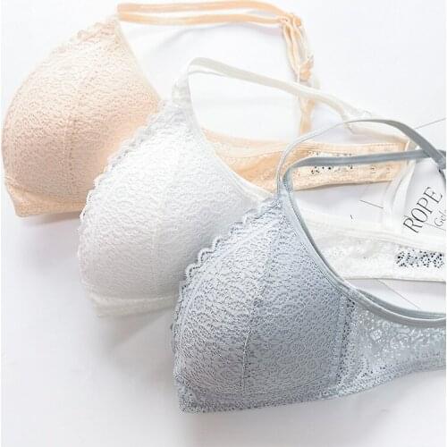 Women Lace Bra Sets Seamless Underwear Backless Vest Sexy Padded Bralette Lingerie Ultrathin Bra & Brief Sets Female Intimates