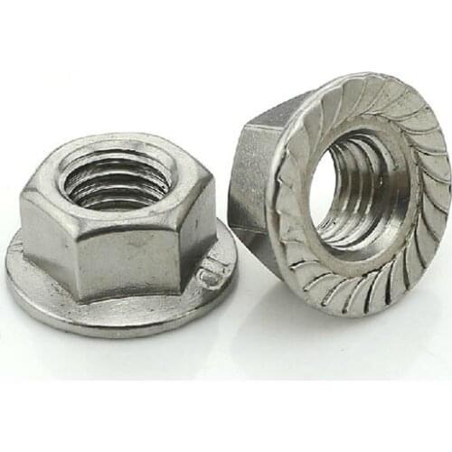 Flange Hexagon nuts M3 M4 M5 M6 M8 anti slip teeth,ISO4161 DIN 6923 Wholesale pipeline installation fastener skidproof vein