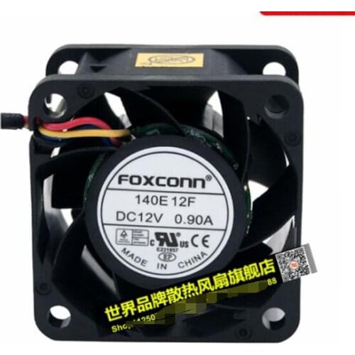 Foxconn 140E 12F DC 12V 0.90A 40x40x28mm 4-wire Server Cooling Fan