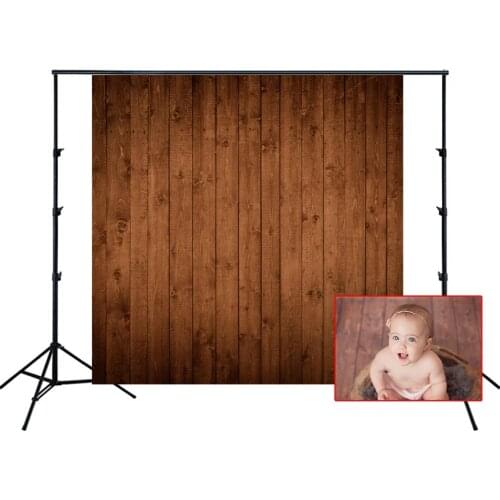 HUAYI Photography Backdrop Dark Browon Wood Floor Photo Booth Background Custom Newborns Child Birthday Studio Backdrop XT-2850