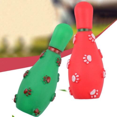 Lovely Puppy Plaything Pet Dog Chew Toy for Small Cat Dog Funny Bowling Sound Toy Puppy Squeaky Toy Pet Teeth Cleaning Product