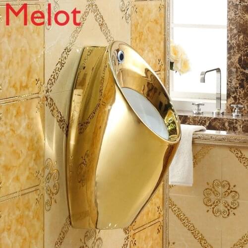 Induction urinal domestic hotel golden urinal wall-mounted mens urinal wall-mounted urinal splash-proof urine pocket