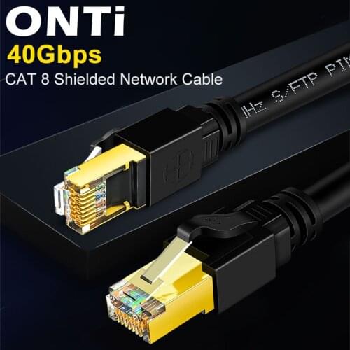 ONTi Ethernet Cable CAT8 40Gbps 2000MHz SSTP UTP Cat 8 RJ45 Network Lan Patch Cord for Router Pc Ps4 Tv Laptop RJ45 Cable