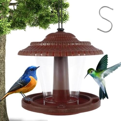 Bird Feeder Waterproof Pet Supplies Plastic Hanging Bird Food Container Outdoor Window Viewing Garden Decoration