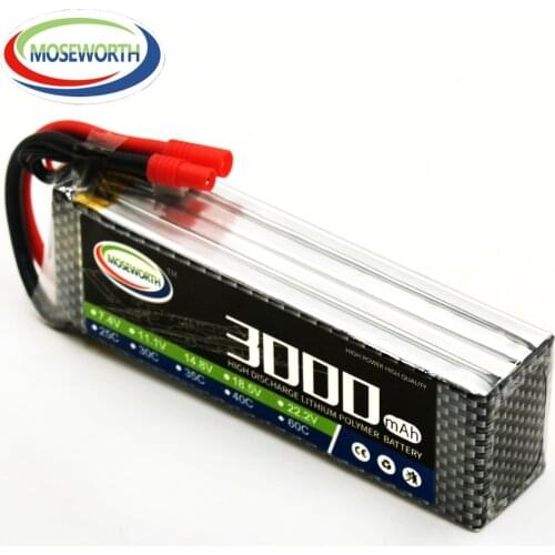 Lipo Battery 4S 14.8V 3000mAh 40C For RC Drone Aircraft Quadcopter Helicopter Airplane Car Remote Control Toys Lithium Battery