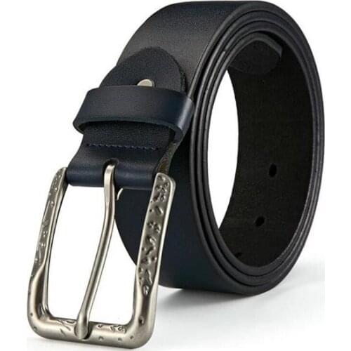 EL BARCO New Cowhide Leather Belt Men Black Blue Casual Business Luxury Brand Male Belts High Quality Design Coffee Brown Strap