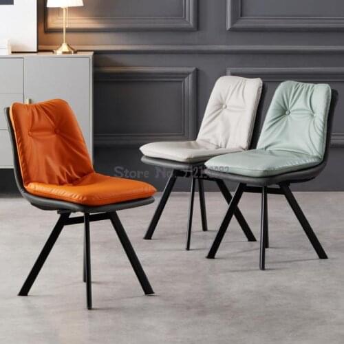 Nordic home restaurant soft bag dining chair makeup backrest manicure stool modern minimalist hotel negotiation leather chair