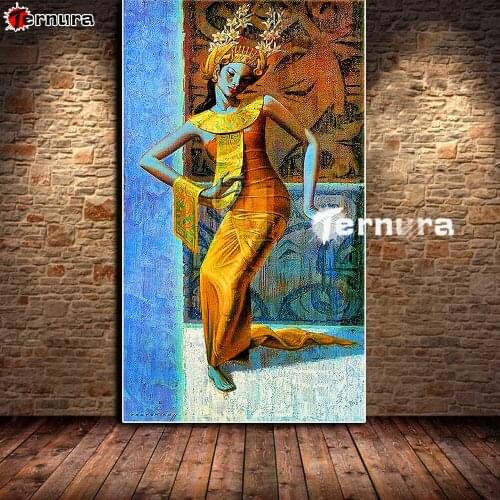 Diamond painting set Retro dancing woman diamond embroidery full square round drill puzzles gifts large 2020 decoration salon