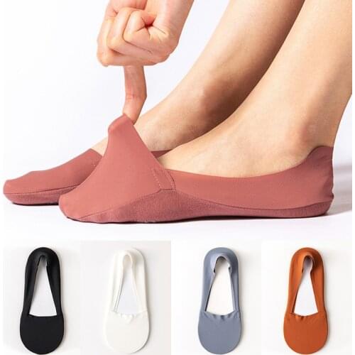 New Ladies Summer Thin Sock Silicone Antiskid Ice Silk Socks Seamless Invisible Women Girls Boat Socks