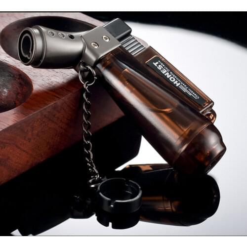 Honest genuine blue direct jet flame lighter, large capacity and multicolor outdoor ignition lighter gas inflatable lighter