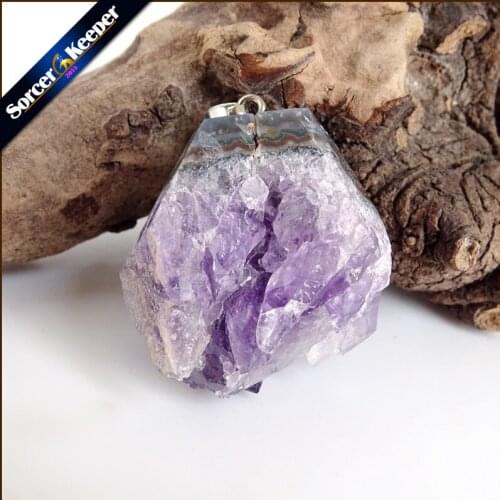 Womens Collares Gem Natural Amethysts Stone Pendant Necklace Quartz Purple Crystal Jewelry Loves Gift For Girlfriend AA753