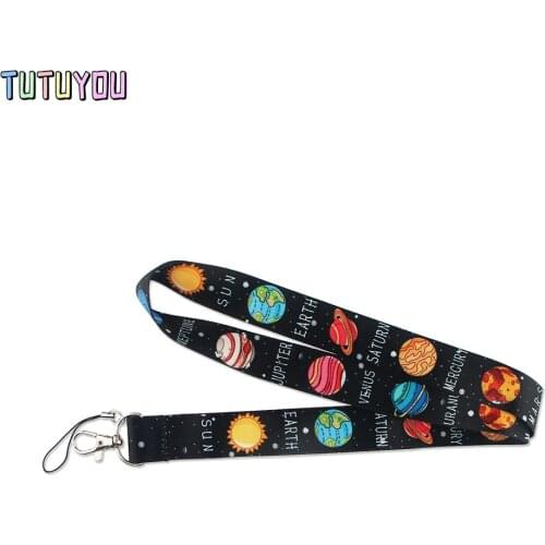 PC2057 Space Planet Creative Lanyard Badge ID Lanyards Mobile Phone Rope Key Lanyard Neck Straps Accessories