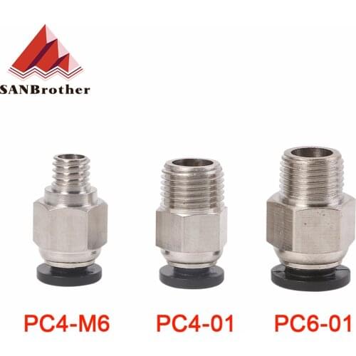 Pneumatic Connectors Bowden Extruder J-head Hotend for OD 4mm or 6mm PTFE Tube Quick Coupler j-head Fittings 3D Printer Parts