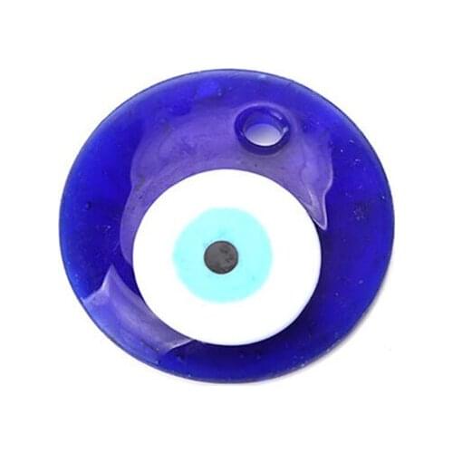 Lucky Blue Glass Round Evil Eye Charms Pendants Handmade DIY Jewelry 50mm Keychain Necklace Fashion Accessories Women Men Gift