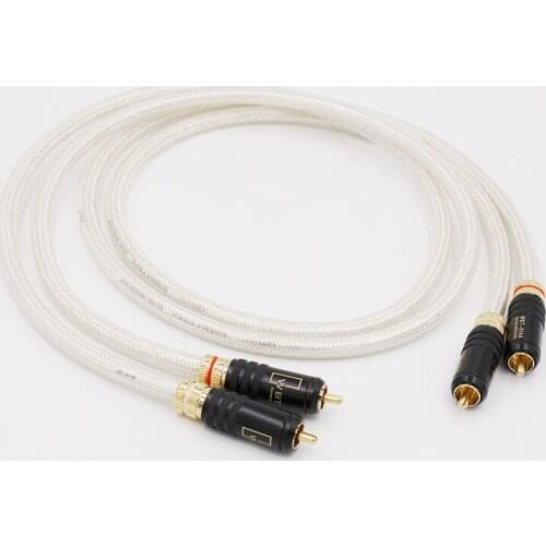 A26 Hifi Signature OFC Silver Plated Interconnect RCA Cable With 0144 Gold Plated RCA plugs