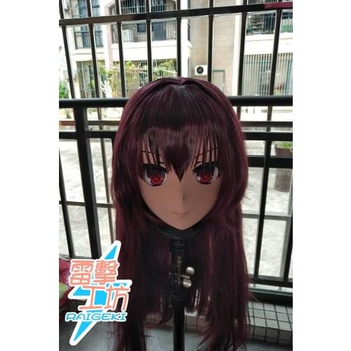 RAIGEKI MAKS 21) Resin 3/4 Head Female/Girl Kigurumi Anime Cosplay Masks Crossdress Japan Role Lolita Crossdresser DOLL BJD Cos