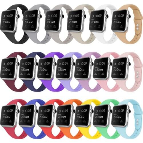 Slim Silicone Strap for Apple Watch Series 6 se 5 4 3 2 Band 44MM 40MM 38MM 42MM Soft Sport Belt Bracelet Watchband for iwatch