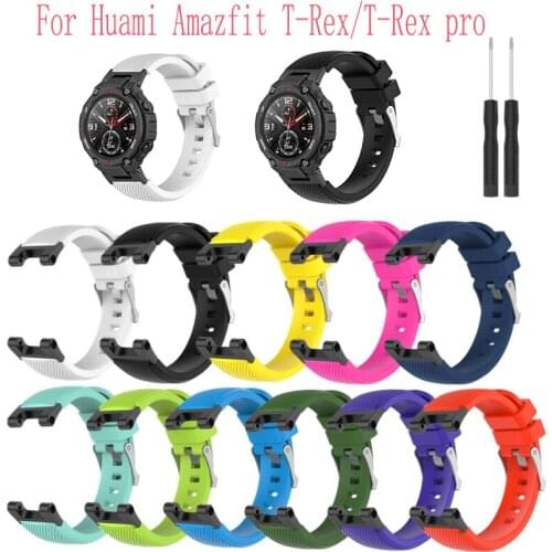 Watch Band For Xiaomi Amazfit T-Rex Pro Silicone Soft Wrist Strap Replacement Bracelet For Huami Amazfit Trex Sport Soft Strap