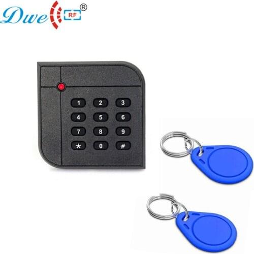 Rfid inductive reader access control proximity keypad ID IC token reader with 2 pieces keyfobs