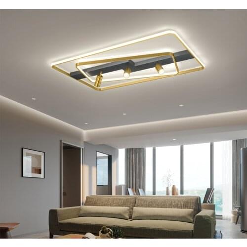 Modern Led Ceiling Lamp With Spotlight Black Lustre Metal Hanging Light For Dining Living Room Kitchen Island Decoration Fixture