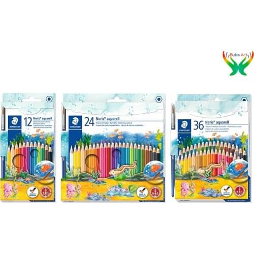 Staedtler water-soluble color lead break-proof color pencil water soluble brush set hand-painted wood color 144