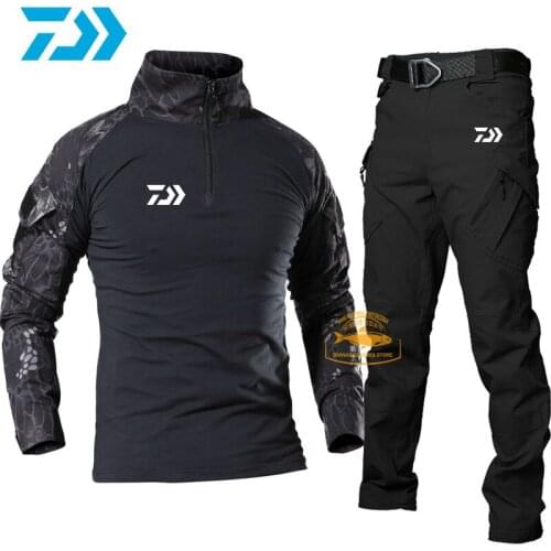 Daiwa Tactical Suit Military Uniform Training Suit Camouflage Hunting Shirts Pants Paintball Clothes Sets Fishing Clothes Suits