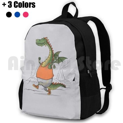 Morning Run Outdoor Hiking Backpack Waterproof Camping Travel Running Morning Mountain Dragon Sport Athletic Funny Animal