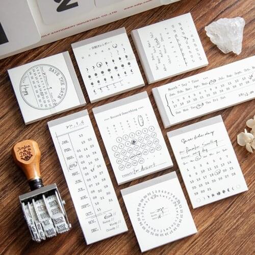 XINAHER 50pcs/set Retro Calendar Time record Material Paper Junk Journal Planner Scrapbooking Vintage Decorative DIY Craft Paper