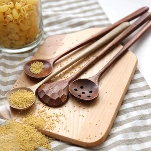 Japanese Solid Wood Series Nanmu Spoon Wood Hot Pot Long Handle Spoon Stir Spoon Sauce