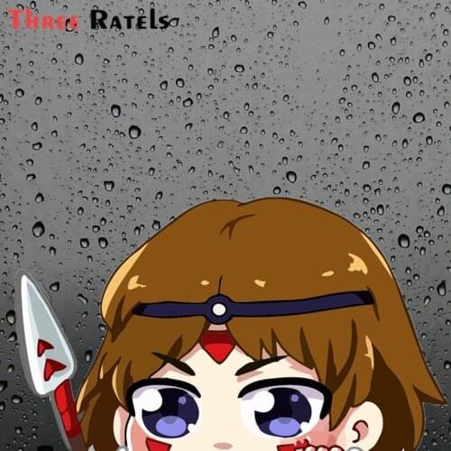 Three Ratels FC238 Funny 3D PRINCESS MONONOKE Peeking Decal Laptop Bike Car Anime Sticker Toy Luggage Skateboard Stickers