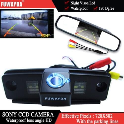 FUWAYDA 4.3 Inch Car Rear View Mirror Monitor+Special Car Reverse parking CCD HD Camera for SUBARU Forester/Impreza Sedan