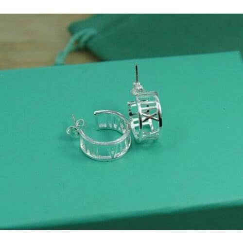 BABYLLNT 925 Silver Roman Numerals Stud Earrings For Woman Wedding Engagement Fashion Party Charm Jewelry Wholesale