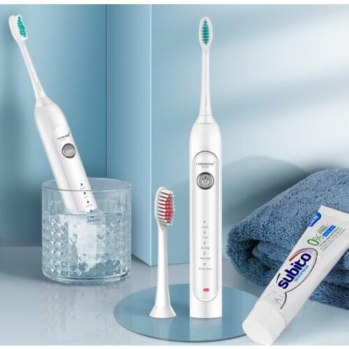 Lansung Toothbrush Sonic 4 Replaceable Toothbrush Attachments Magnetic Suspension Ultrasonic Brush Rechargeable Electric Brush