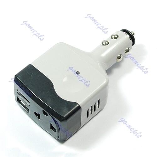 1pcs Car Auto Charger Adapter DC 12V To AC Converter 220V Charger Power With USB New