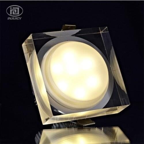 1W 3W 5W 6W 7W Acrylic LED Ceiling Spot Light AC85V-265V LED Crystal Downlight Recessed Lamp for Home Indoor Lighting Decoration