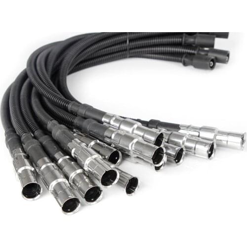 12pcs Spark Plug Ignition Wires For Mercedes Benz C-Class E-Class ML SLK 320 350 Black