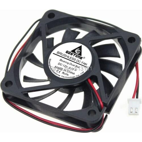 20Pcs Gdstime DC 12V 2 Pin Ball Bearing 60mm PC CPU Cooling Fan Case Cooler 60x60x10mm